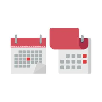 Calendar in vector, flat icon, opened calendar Stock Illustration