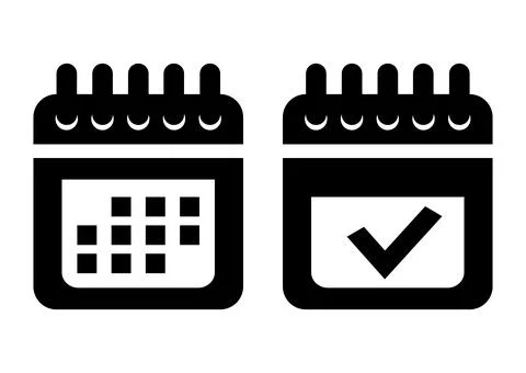 Calendar vector icon. Black illustration isolated for graphic and web design. イラスト素材