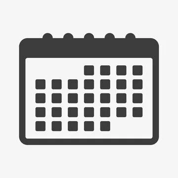 Calendar vector icon isolated on white background Stock Illustration