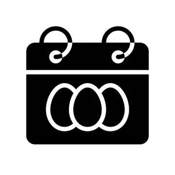 Calendar vector, Isolated Easter solid style icon Illustrazione stock