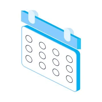 Calendar vector isometric icon. Attention or reminder notification of event f 스톡 일러스트