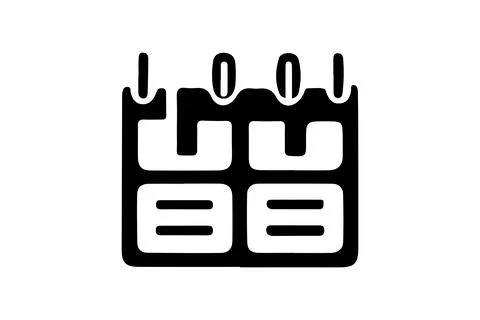 Calendar Vector Silhouette Icon Design 스톡 일러스트