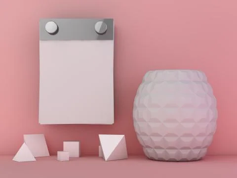 Calendar on a wall background. 3D render Stock Illustration