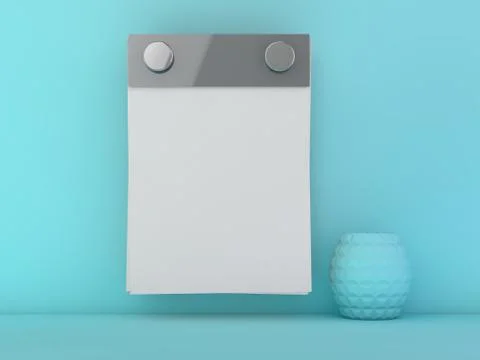 Calendar on a wall background. 3D render Stock Illustration
