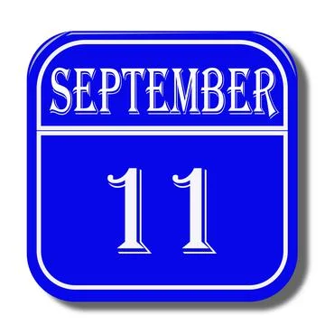 Calendar web button - The 11th of september, three-dimensional rendering, 3D Stock Illustration