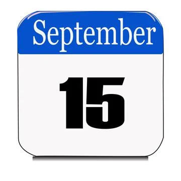Calendar web button - The 15th of september, three-dimensional rendering, 3D Stock-Illustration