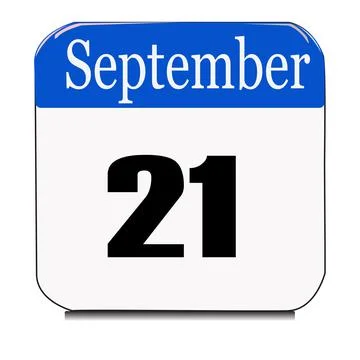 Calendar web button - The 21 of september, three-dimensional rendering, 3D il Illustrazione stock