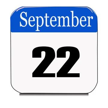 Calendar web button - The 22 of september, three-dimensional rendering, 3D il Illustrazione stock