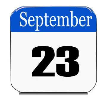 Calendar web button - The 23 of september, three-dimensional rendering, 3D il Stock Illustration