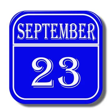 Calendar web button - The 23 of september, three-dimensional rendering, 3D il Stock Illustration