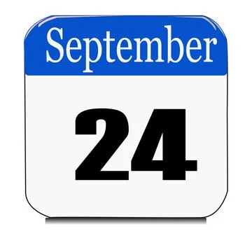 Calendar web button - The 24th of september, three-dimensional rendering, 3D Stock Illustration