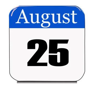Calendar web button - The 25th of August, three-dimensional rendering, 3D ill Stock Illustration