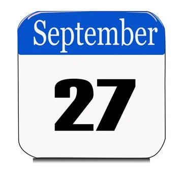 Calendar web button - The 27th of september, three-dimensional rendering, 3D Stock-Illustration