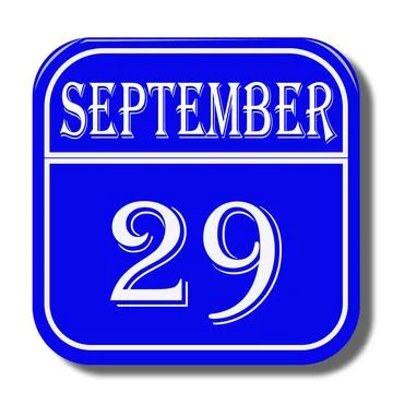 Calendar web button - The 29 of september, three-dimensional rendering, 3D il Stock Illustration