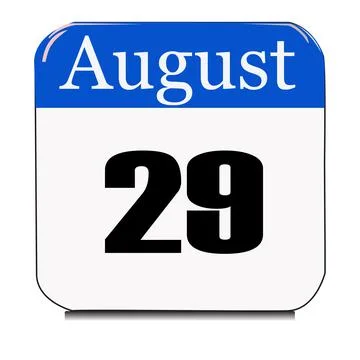 Calendar web button - The 29th of August, three-dimensional rendering, 3D ill Stock Illustration