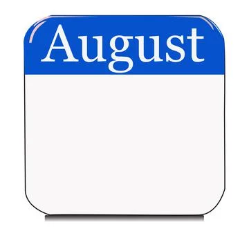 Calendar web button - The first of August, three-dimensional rendering, 3D il Stock Illustration