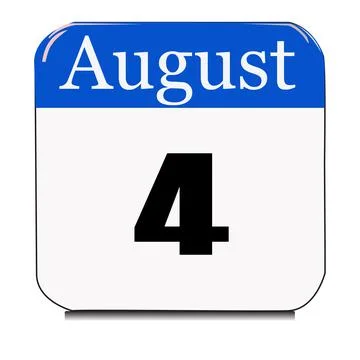 Calendar web button - The fourth of August, three-dimensional rendering, 3D i Stock Illustration
