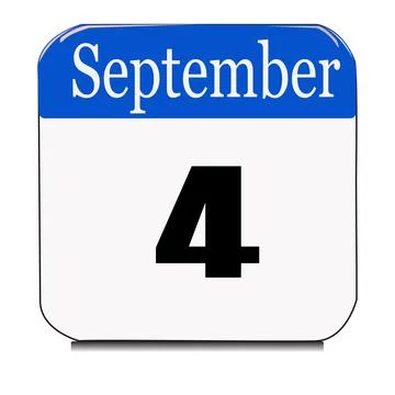 Calendar web button - The fourth of september, three-dimensional rendering, 3 Stock Illustration