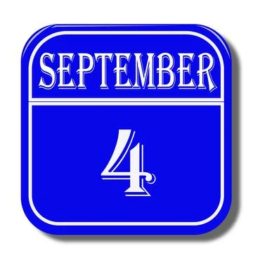 Calendar web button - The fourth of september, three-dimensional rendering, 3 Stock Illustration
