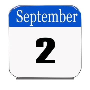 Calendar web button - The second of september, three-dimensional rendering, 3 Stock Illustration