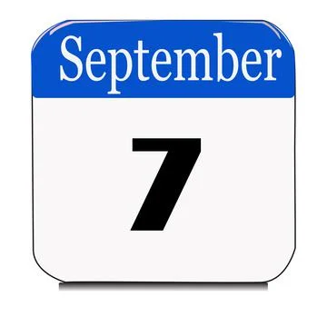 Calendar web button - The seven of september, three-dimensional rendering, 3D Stock-Illustration
