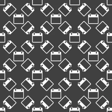 Calendar web icon. flat design. Seamless pattern. Illustrazione stock