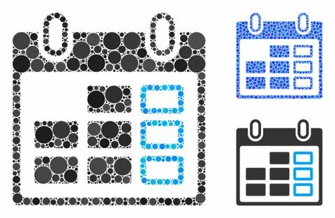 Calendar Week Composition Icon of Spheric Items Stock Illustration