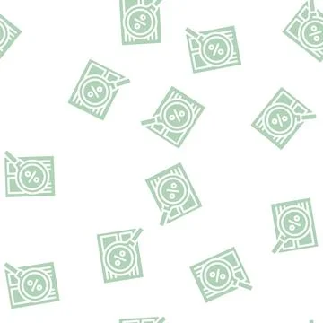 Calendar with week of discounts glyph vector seamless pattern Stock Illustration