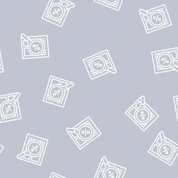 Calendar with week of discounts line vector seamless pattern Stock Illustration