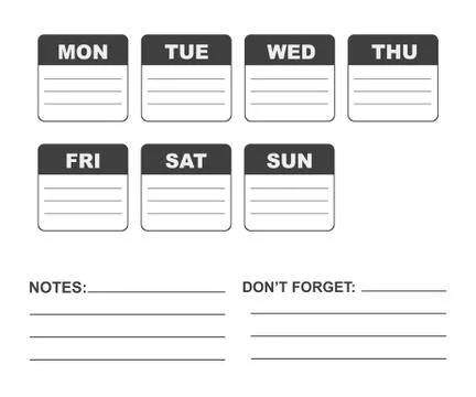 Calendar week with notes イラスト素材