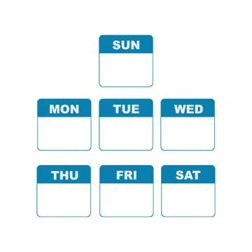 Calendar week set Stock Illustration