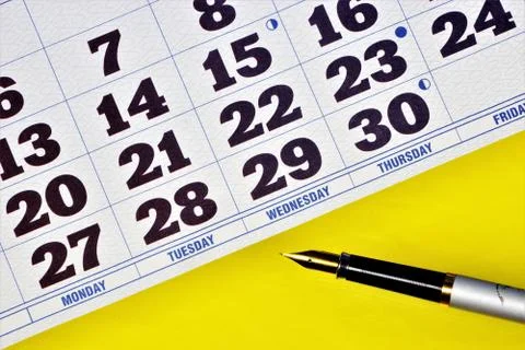 Calendar weekly-assistant for planning the future, business goals, training, Foto stock