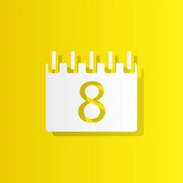 The calendar white icon with shadow Stock Illustration