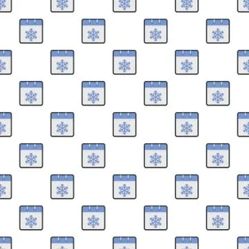 Calendar winter pattern seamless Stock Illustration