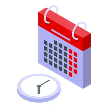 Calendar work icon isometric vector. Time date Illustrazione stock