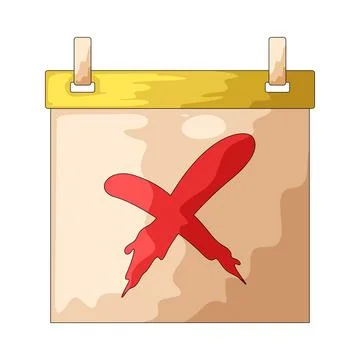 Calendar With X Mark illustration Stock Illustration