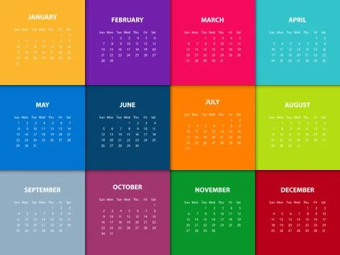 Calendar for the year 2016 Stock Illustration