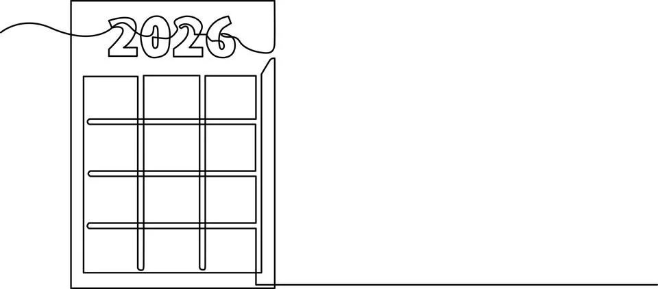 Calendar for the year 2026 Vector Stock Illustration