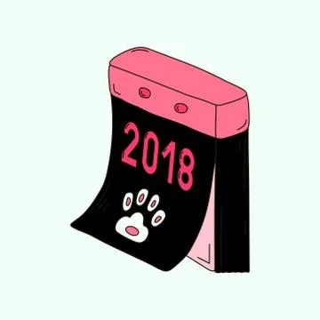 Calendar of year of the dog Stock Illustration