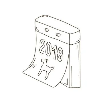 Calendar the year of the dog Stock Illustration