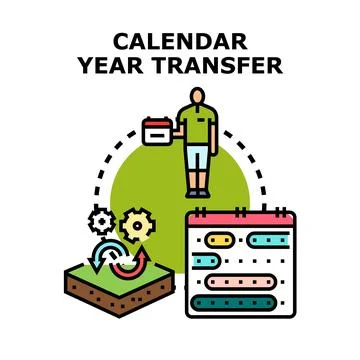 Calendar year transfer planning schedule process concept Illustration
