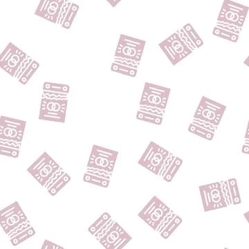 Calendare with wedding date glyph vector seamless pattern Illustrazione stock