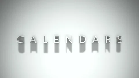Calendars 3D title animation with shadows on a white background Stock-Footage 297384679