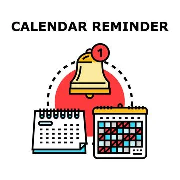 Calendars with bell notification symbolizing important reminder Stock Illustration