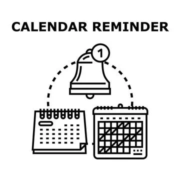 Calendars with bell notification symbolizing important reminder Stock Illustration