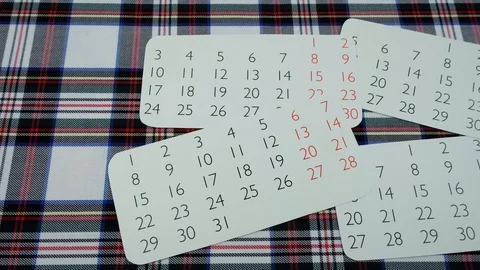 Calendars on fabrics Stock Footage 105045068