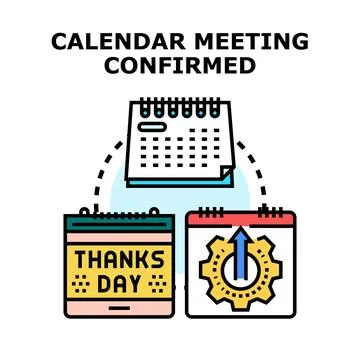 Calendars outlining important dates and confirmed meeting schedule Stock Illustration