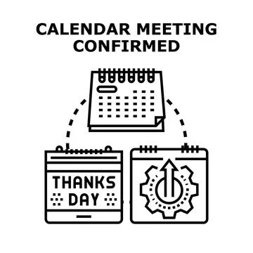 Calendars outlining important dates and confirmed meeting schedule Stock Illustration