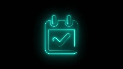Calender Check mark cyan 스톡 동영상 331578844