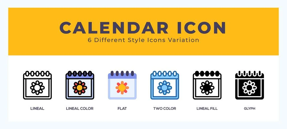 Calender icon set. Design elements for logo Stockillustratie